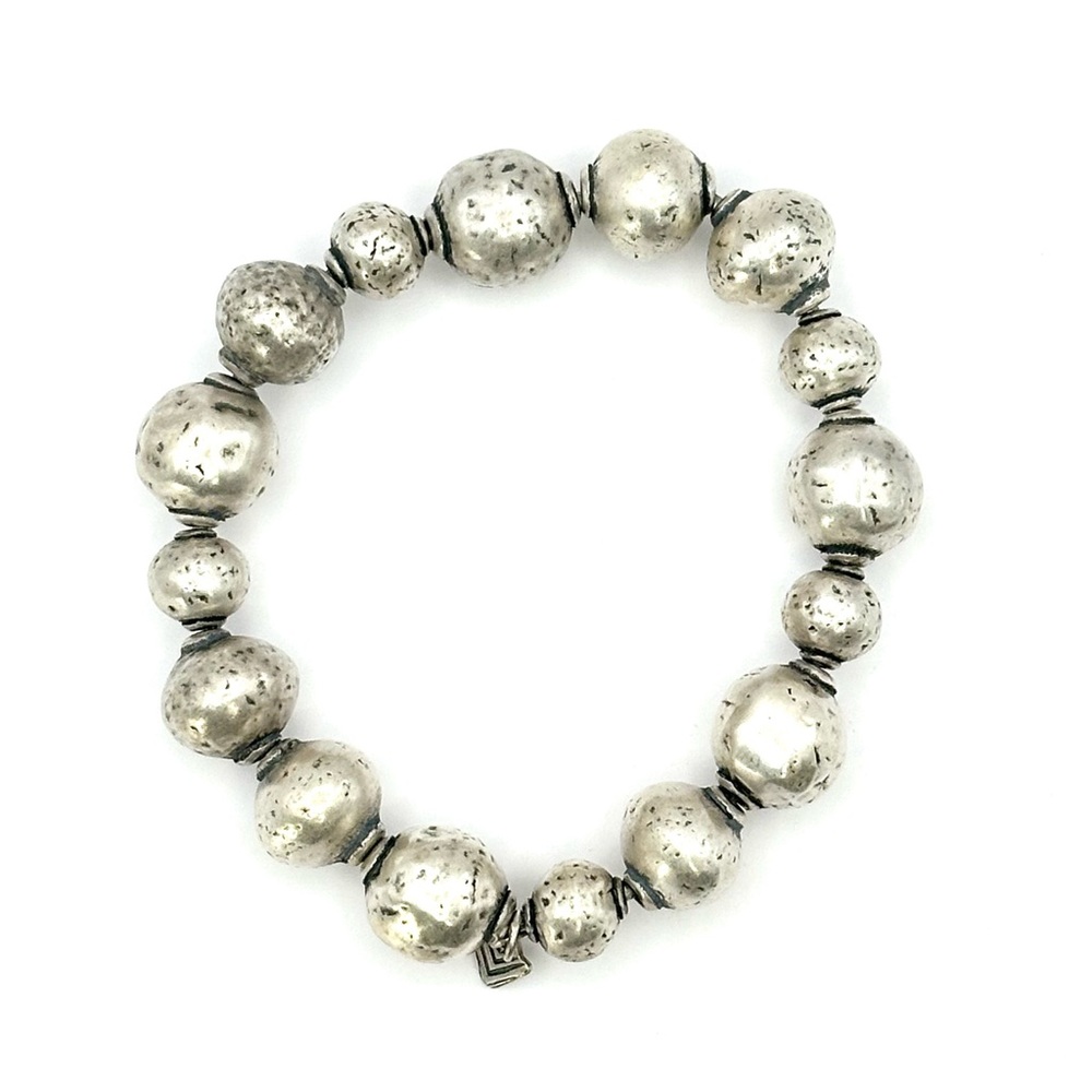 Silpada Retired B1998 Sterling Silver Atmospheric Stretch Beaded Bracelet